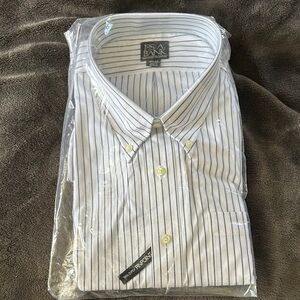 Jos. A. Bank White and Blue Stripe Dress Shirt